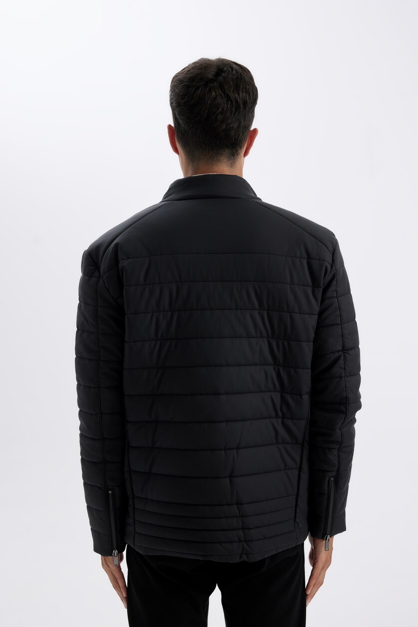 MAN Black Zipper Faux Leather Jacket