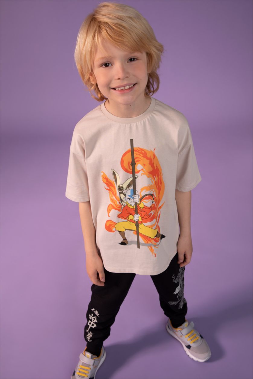 BOYS & TEENS Ecru Boy Avatar The Last Airbende Licensed Cotton Short Sleeve T-Shirt