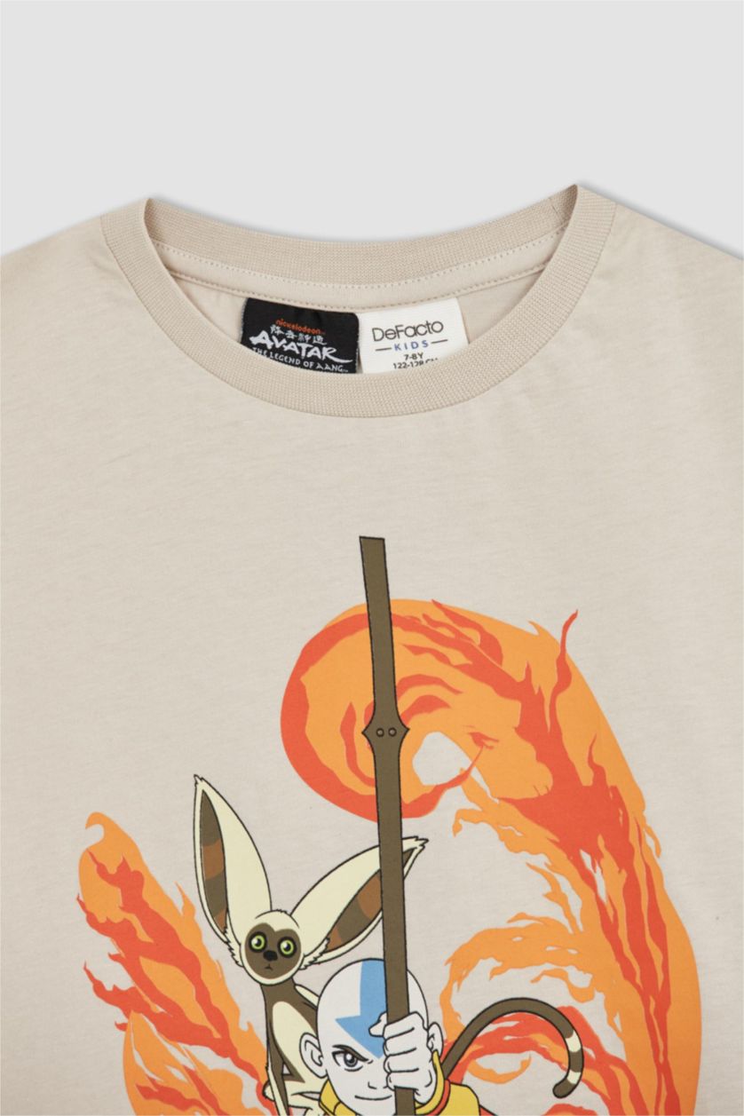 BOYS & TEENS Ecru Boy Avatar The Last Airbende Licensed Cotton Short Sleeve T-Shirt