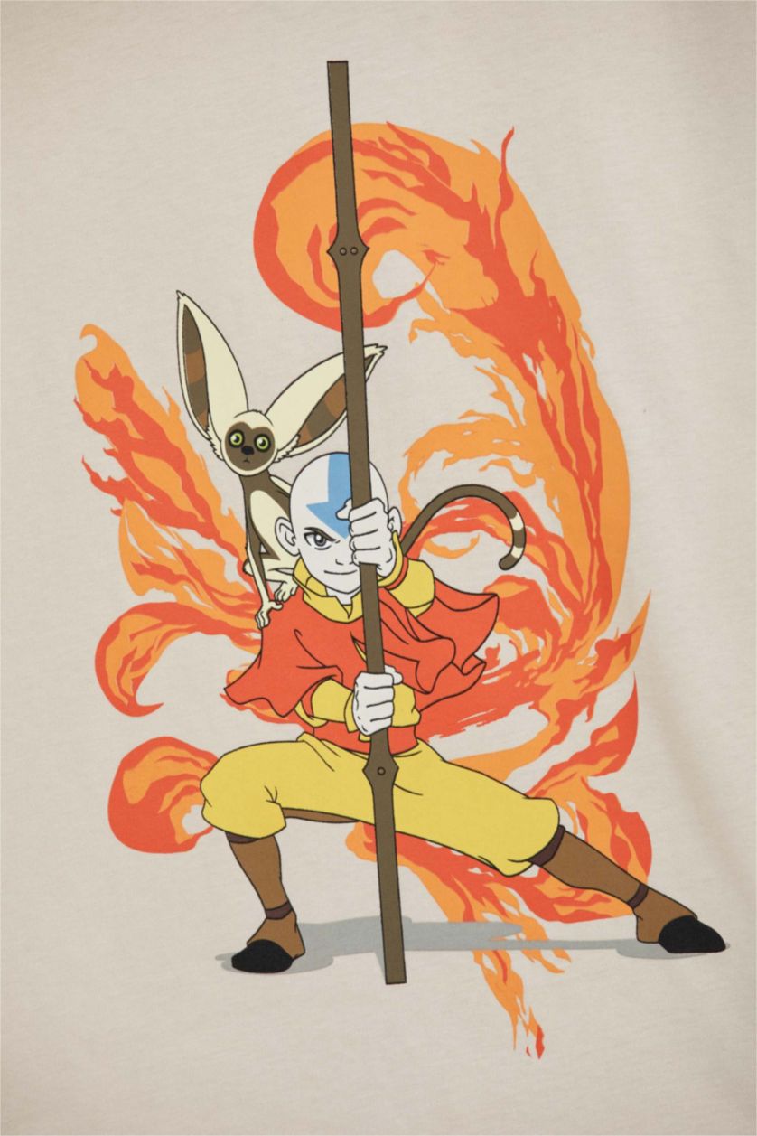 BOYS & TEENS Ecru Boy Avatar The Last Airbende Licensed Cotton Short Sleeve T-Shirt