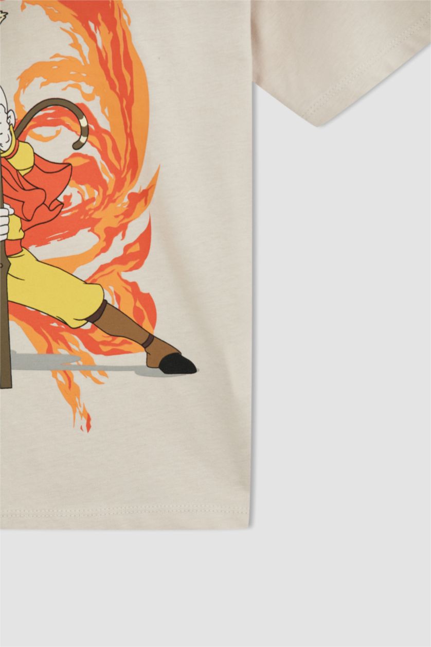 BOYS & TEENS Ecru Boy Avatar The Last Airbende Licensed Cotton Short Sleeve T-Shirt