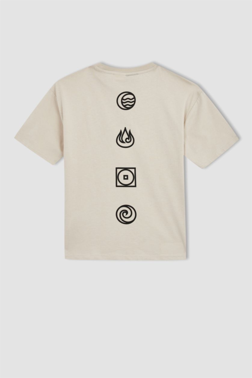 BOYS & TEENS Ecru Boy Avatar The Last Airbende Licensed Cotton Short Sleeve T-Shirt