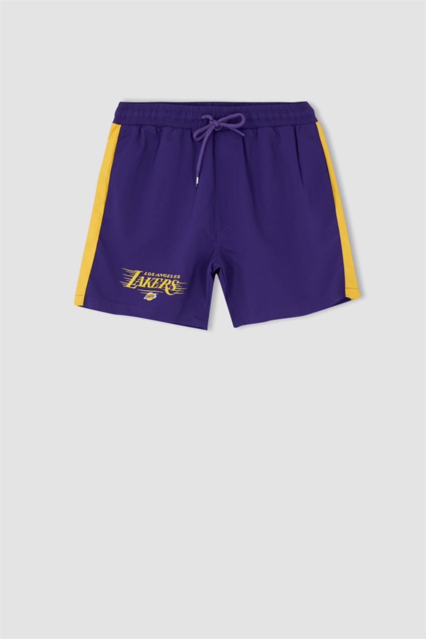 Erkek Koyu Mor Regular Fıt Microfiber Şort