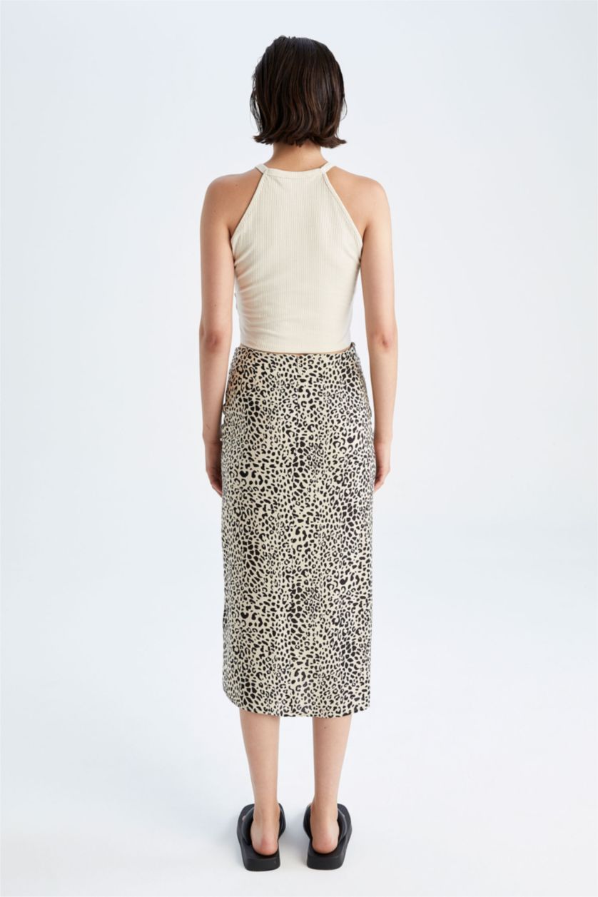 Женщины Слоновая кость Юбка миди стандартного кроя с принтом