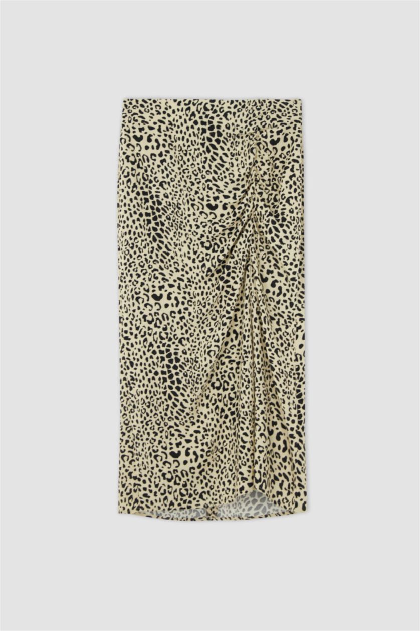 Женщины Слоновая кость Юбка миди стандартного кроя с принтом