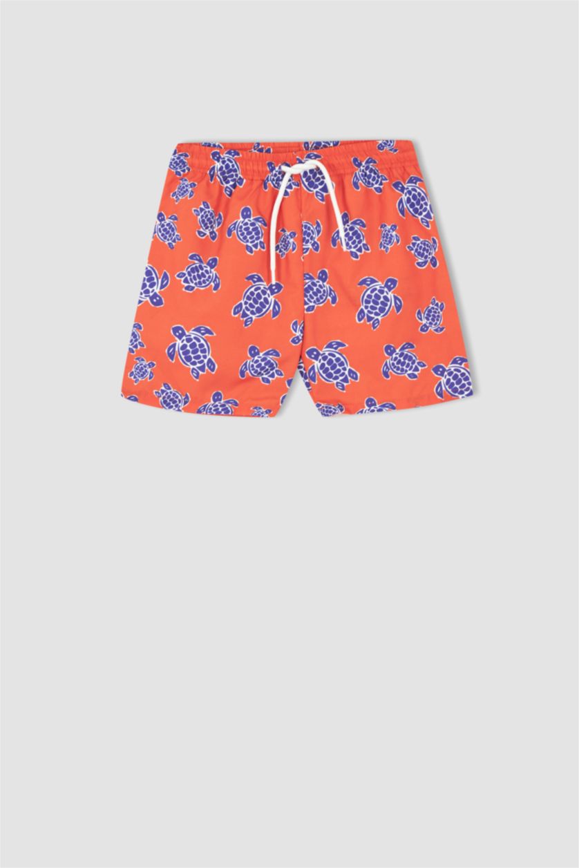 Boys & Teens Light Red Boy Regular Fit Swim Shorts