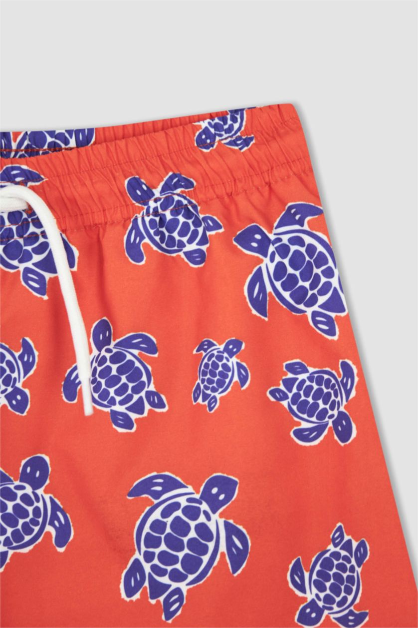 Boys & Teens Light Red Boy Regular Fit Swim Shorts