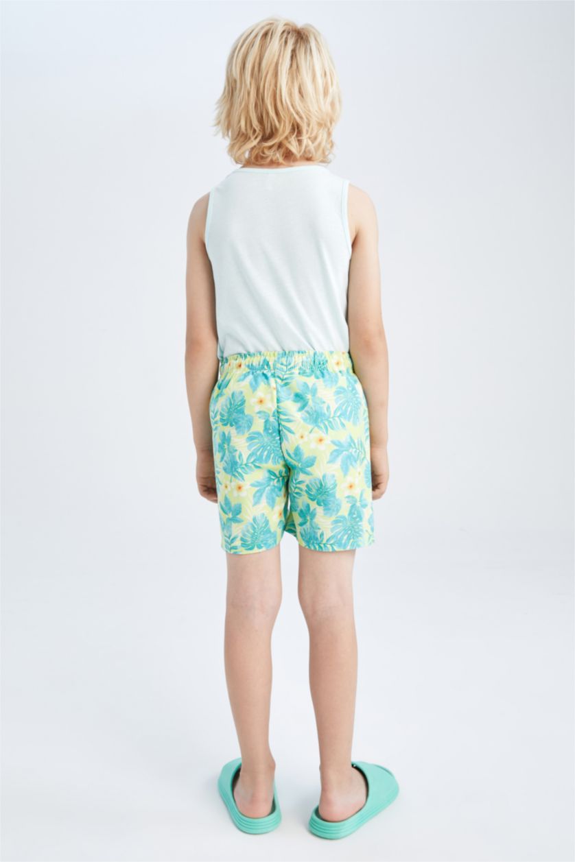 Boys & Teens Light Green Boy Regular Fit Swim Shorts