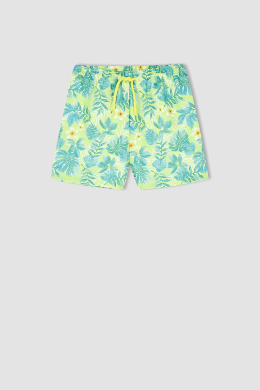 Boys & Teens Light Green Boy Regular Fit Swim Shorts