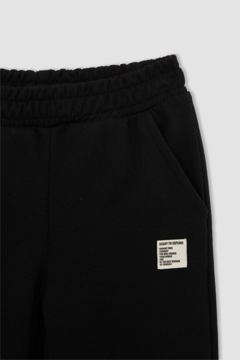 FILLES Noir Bas de survêtement Jogger tissé avec étiquette pour fille