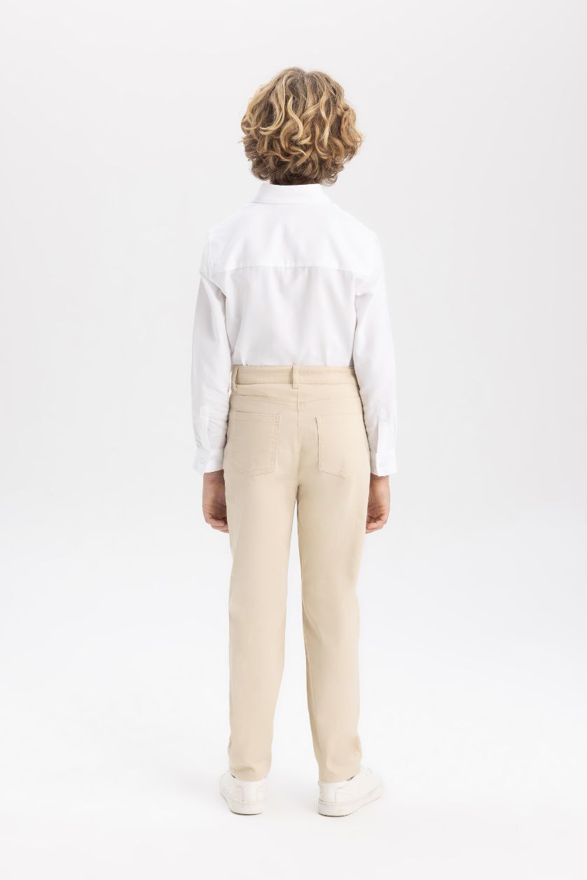 Boys & Teens Light Beige Boy Regular Fit Gabardine Trousers