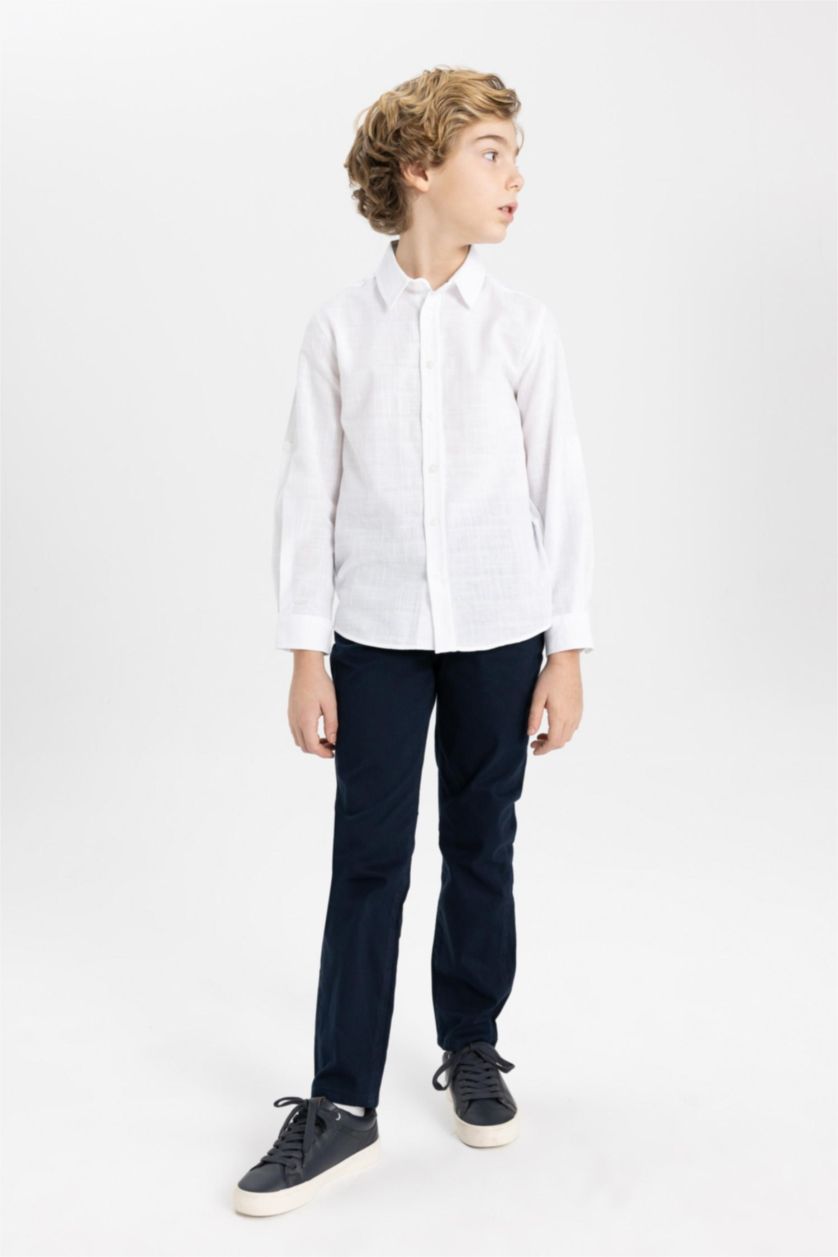 BOYS & TEENS NAVY بنطلون جبردين قصة عادية