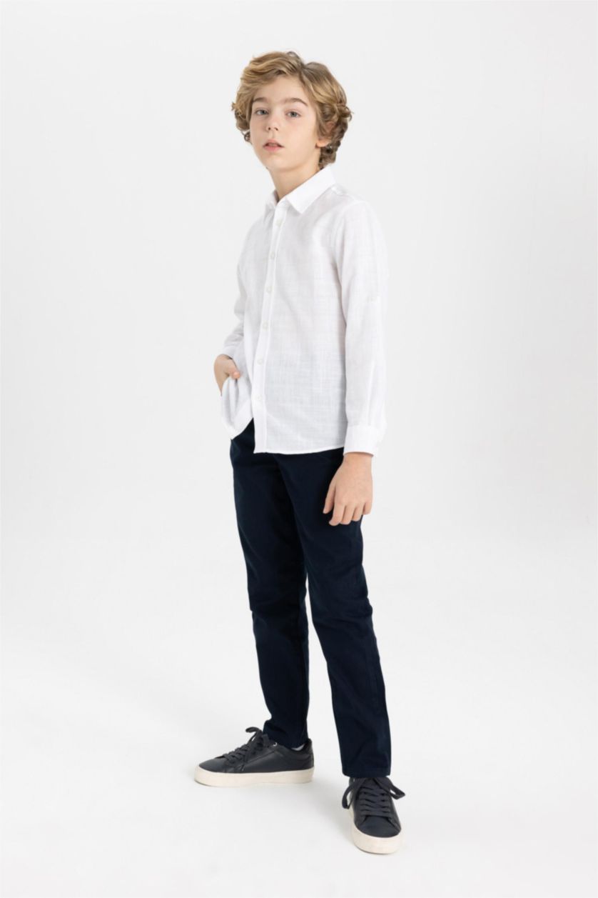 BOYS & TEENS NAVY بنطلون جبردين قصة عادية