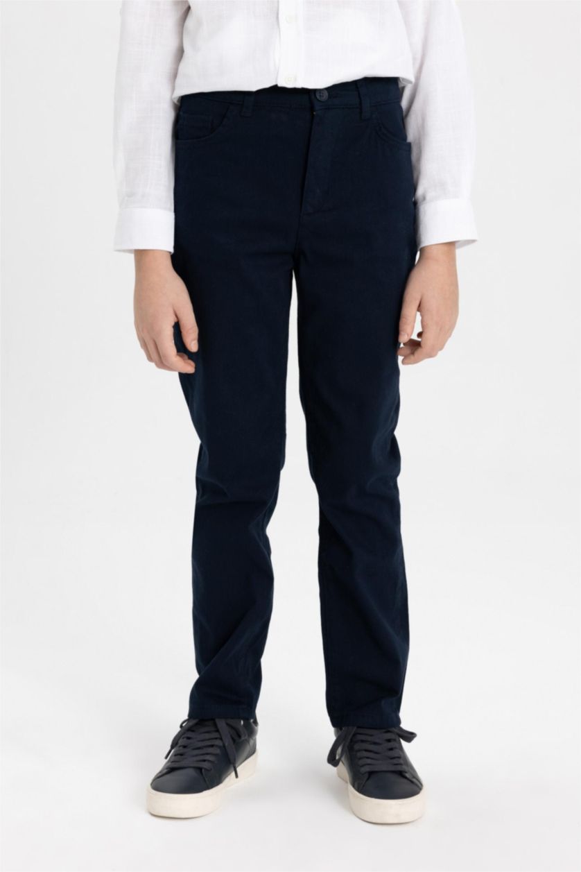 BOYS & TEENS NAVY بنطلون جبردين قصة عادية