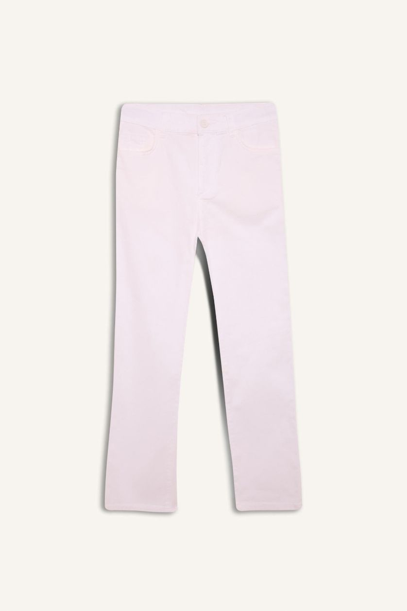 GARÇONS Blanc Pantalon Basique en Gabardine à coupe droite pour Garçons