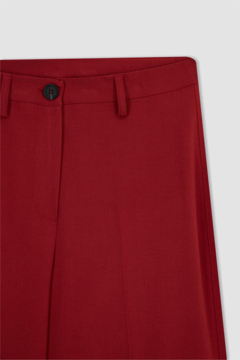 FEMME Rouge Pantalon Large À Taille Normale