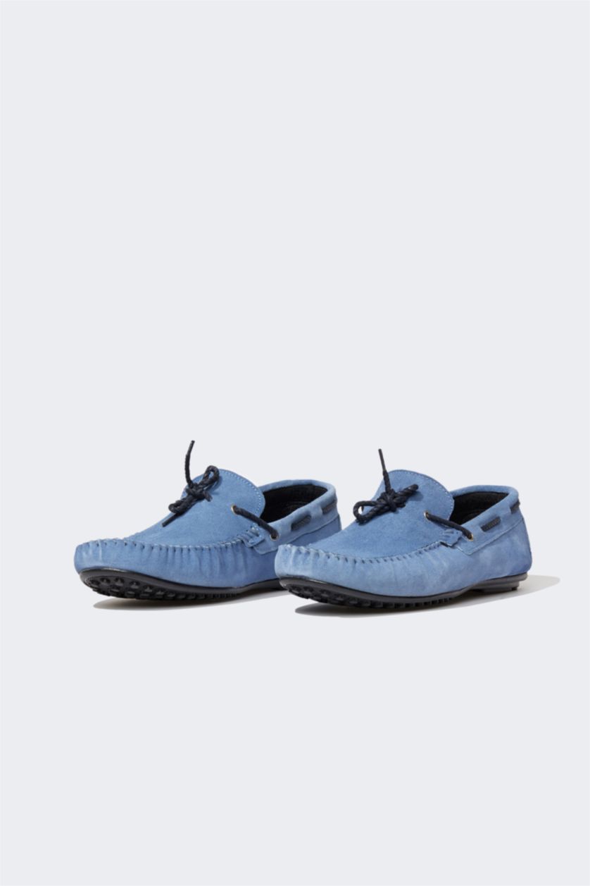 Мужчины Светло-синий Классическая обувь на плоской подошве из кожи для мужчин