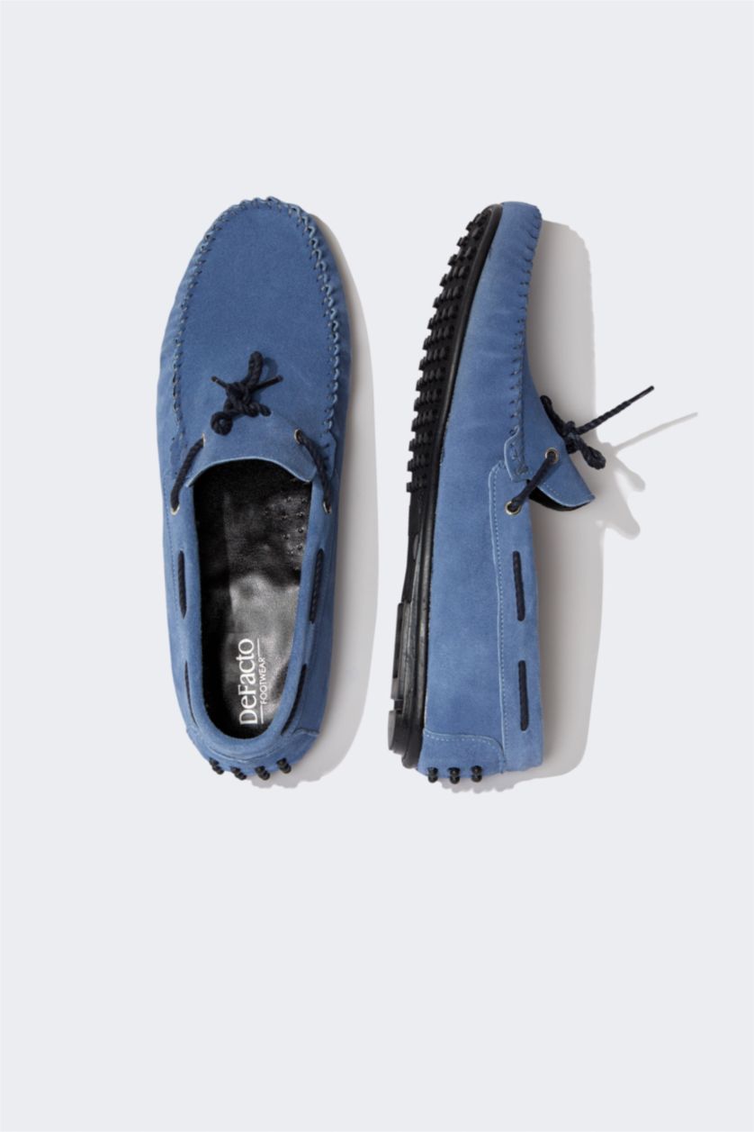 Мужчины Светло-синий Классическая обувь на плоской подошве из кожи для мужчин