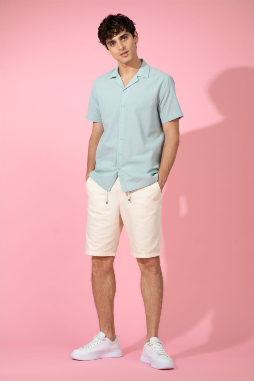 رجالي اوف وايت شورت برمودا قطن قصة عادية