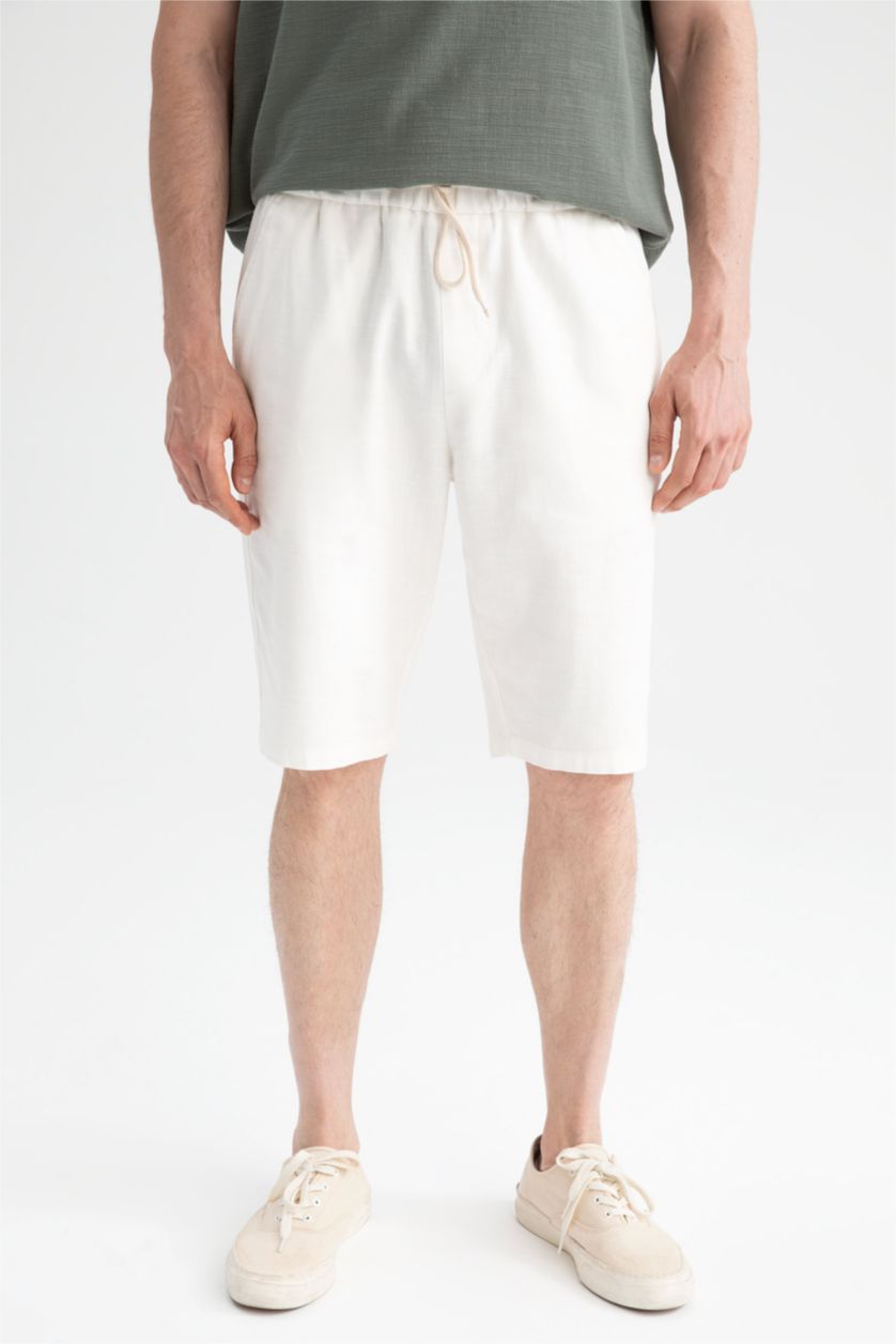 رجالي اوف وايت شورت برمودا قطن قصة عادية