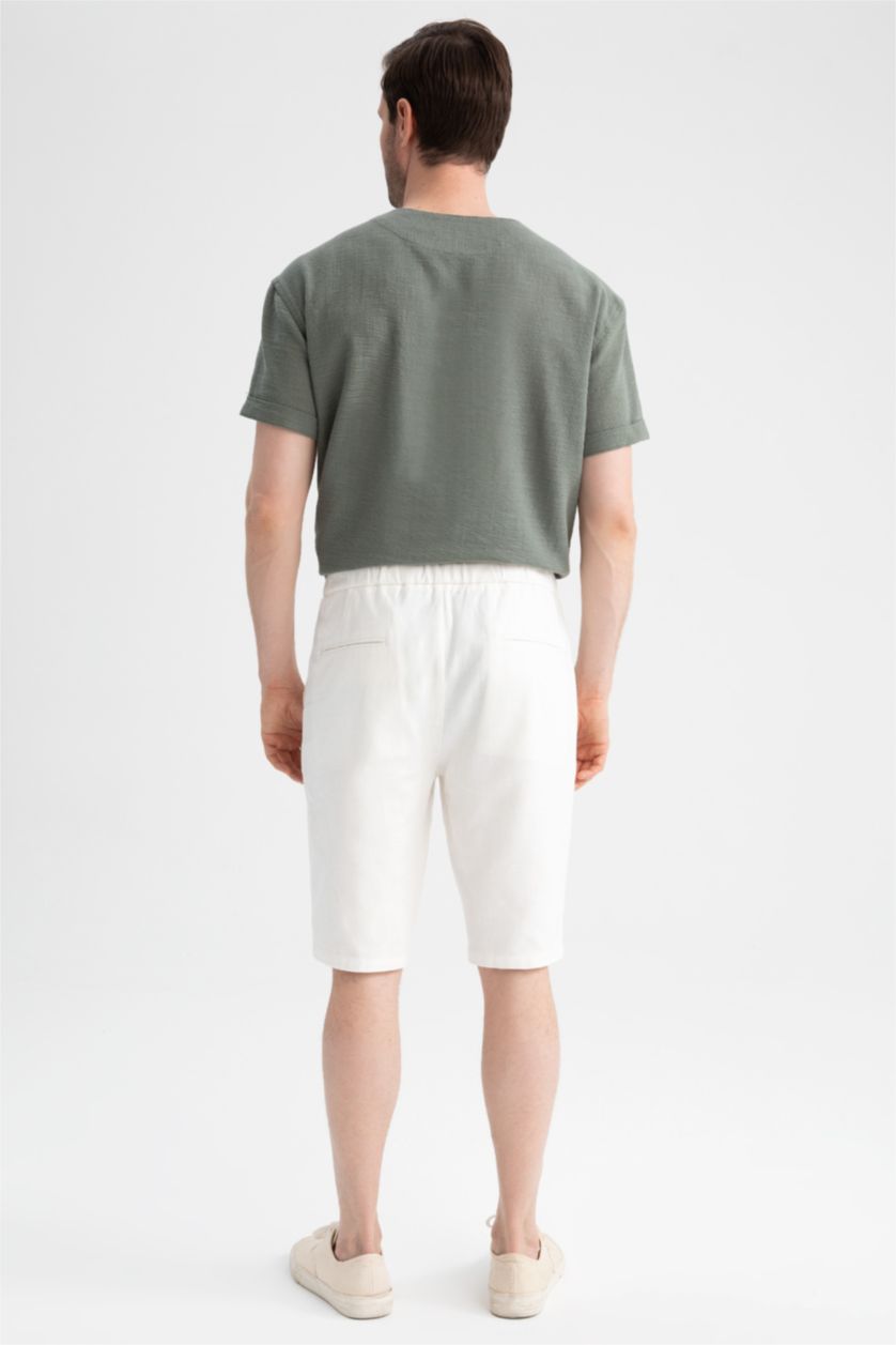 رجالي اوف وايت شورت برمودا قطن قصة عادية