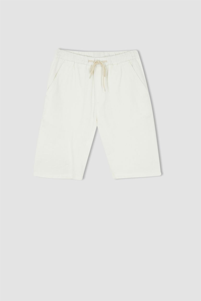 رجالي اوف وايت شورت برمودا قطن قصة عادية