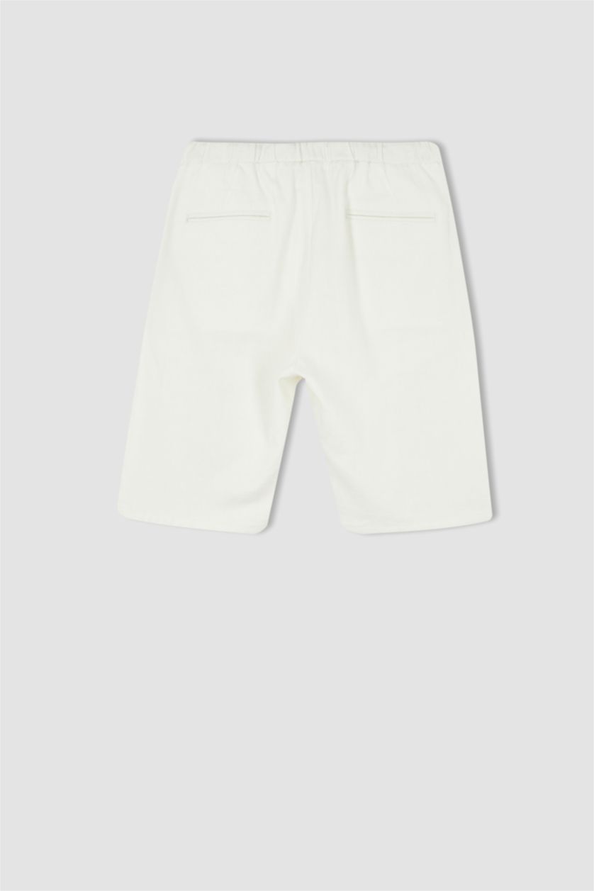 رجالي اوف وايت شورت برمودا قطن قصة عادية