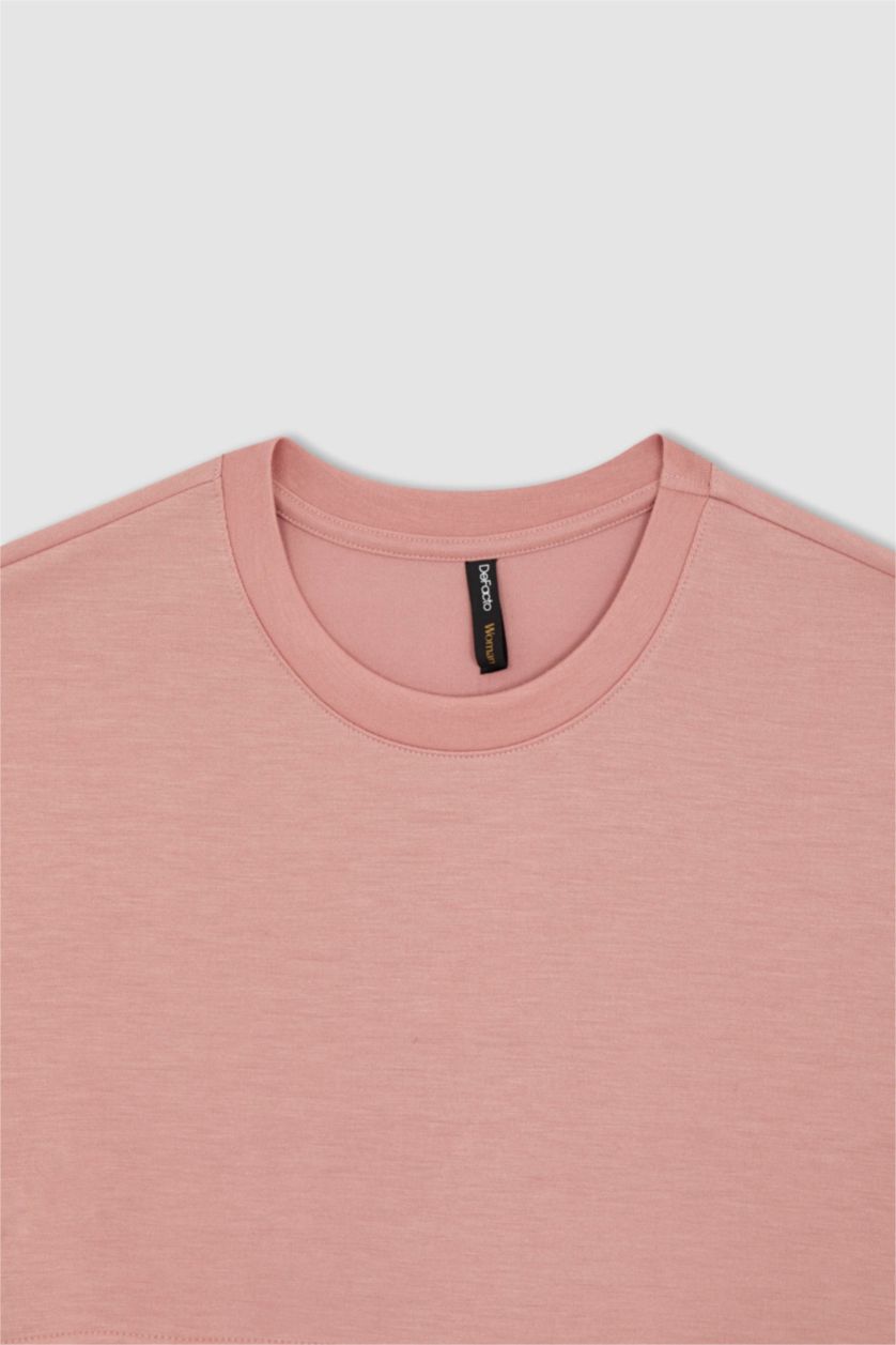 Kadın Pembe Relax Fıt Sweatshirt Tunik