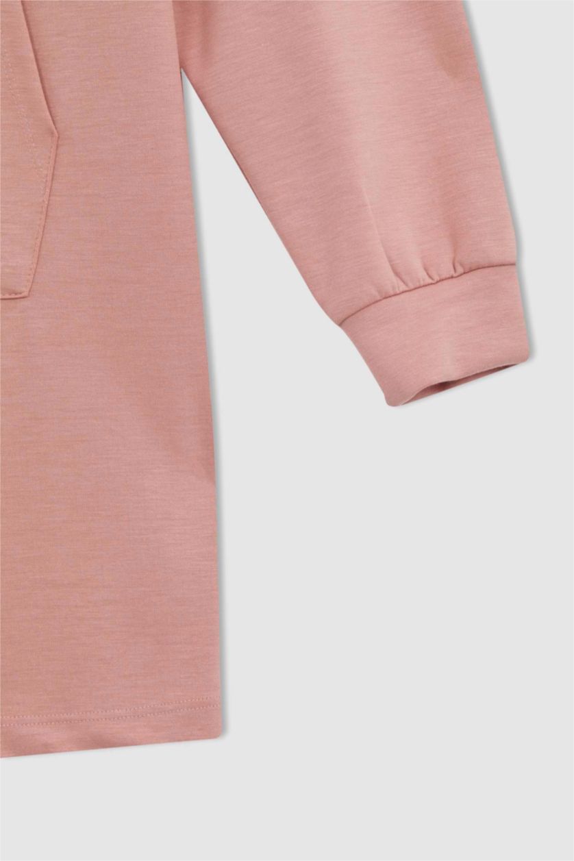 Kadın Pembe Relax Fıt Sweatshirt Tunik