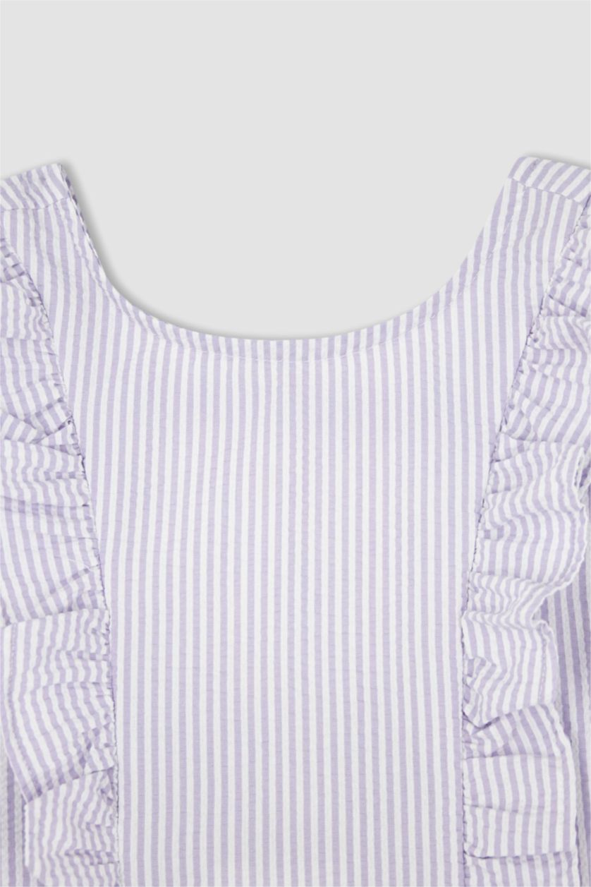 FILLES Violet Ensemble tissé 2 pièces sans manches pour fille