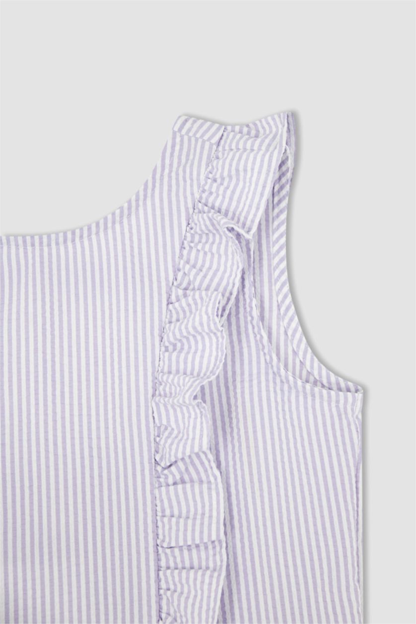 FILLES Violet Ensemble tissé 2 pièces sans manches pour fille