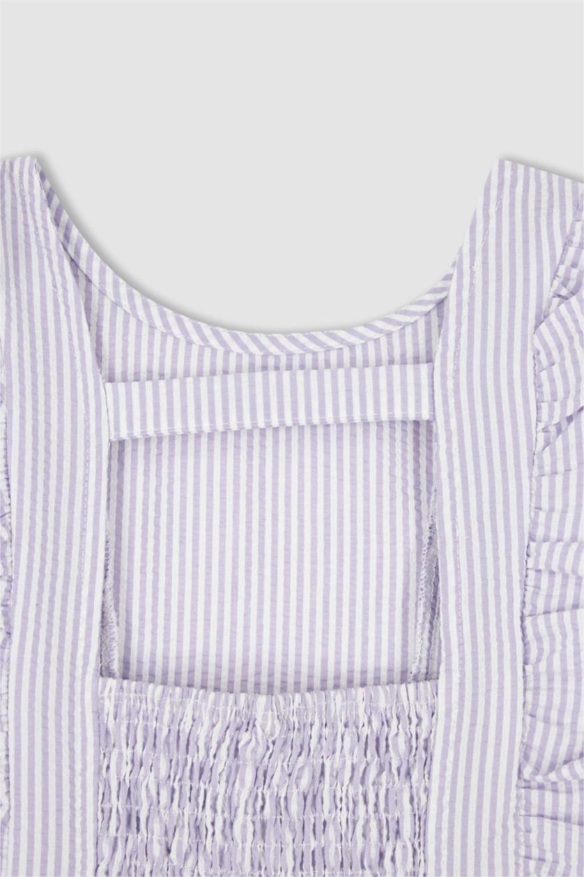 FILLES Violet Ensemble tissé 2 pièces sans manches pour fille