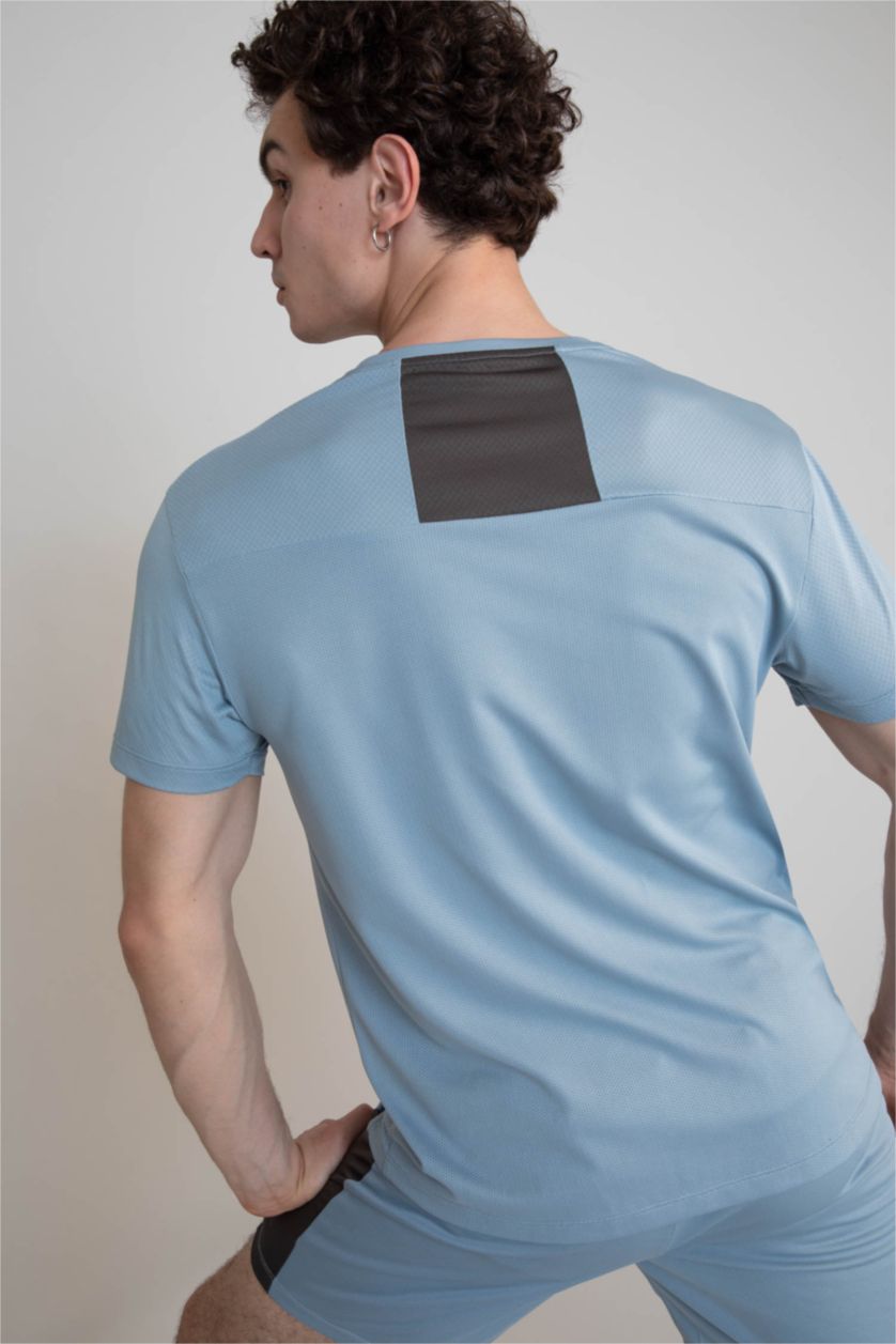 HOMME BLEU Clair T shirt Coupe standard Col rond
