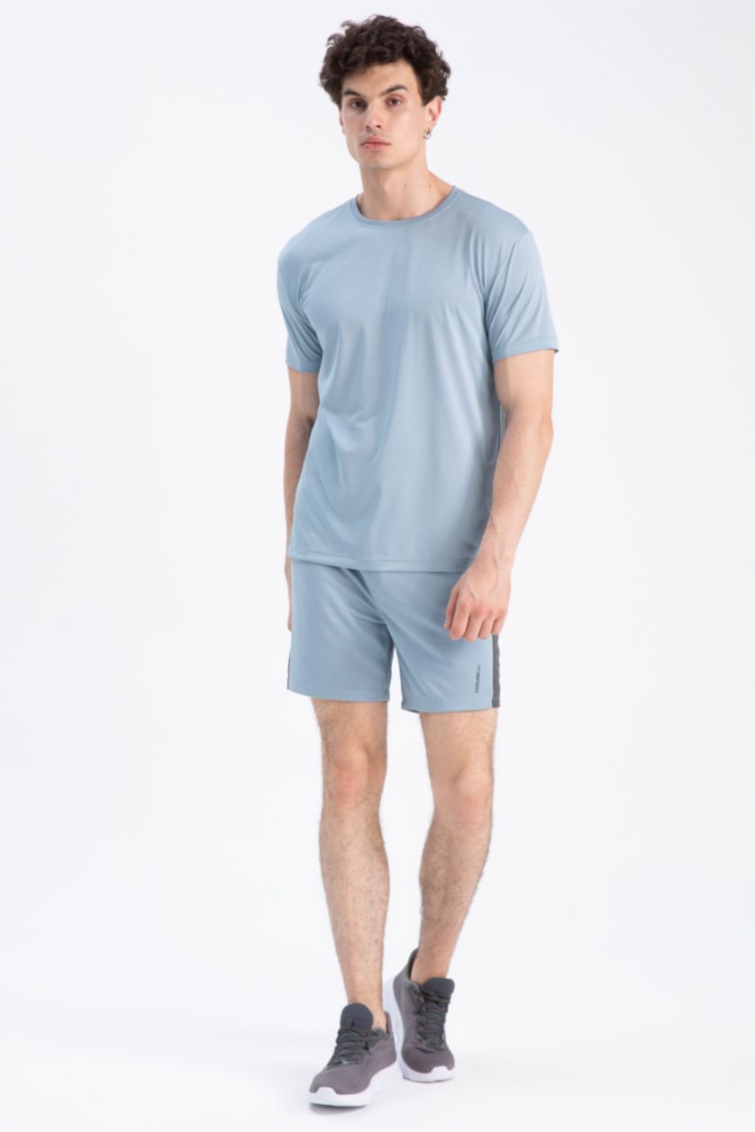 HOMME BLEU Clair T shirt Coupe standard Col rond