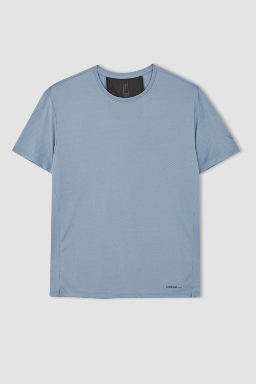 HOMME BLEU Clair T shirt Coupe standard Col rond
