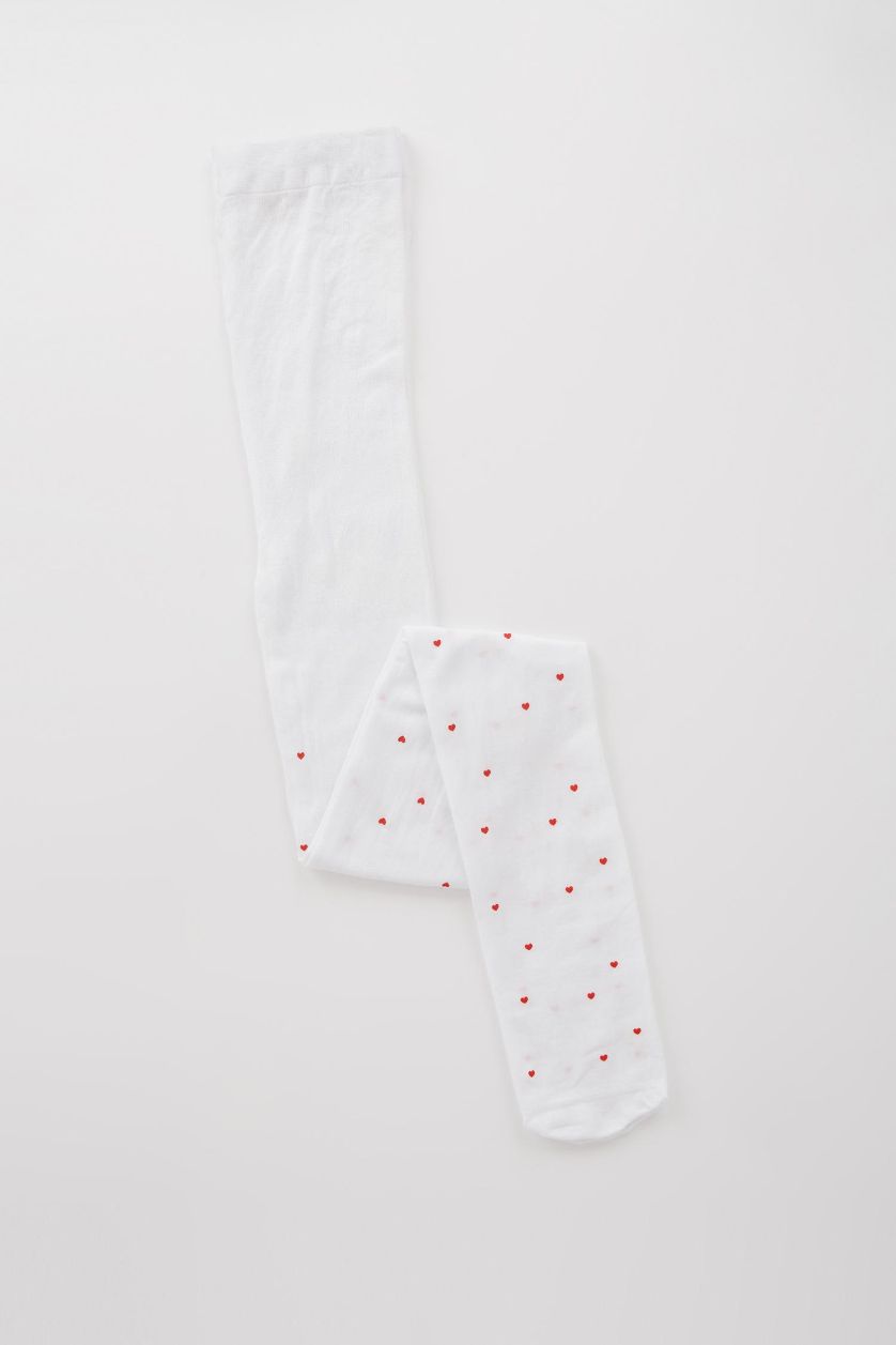 Kız Çocuk - Genç Kız Karma Kız Çocuk Kalp Desenli Muz Külotlu Okul Çorabı