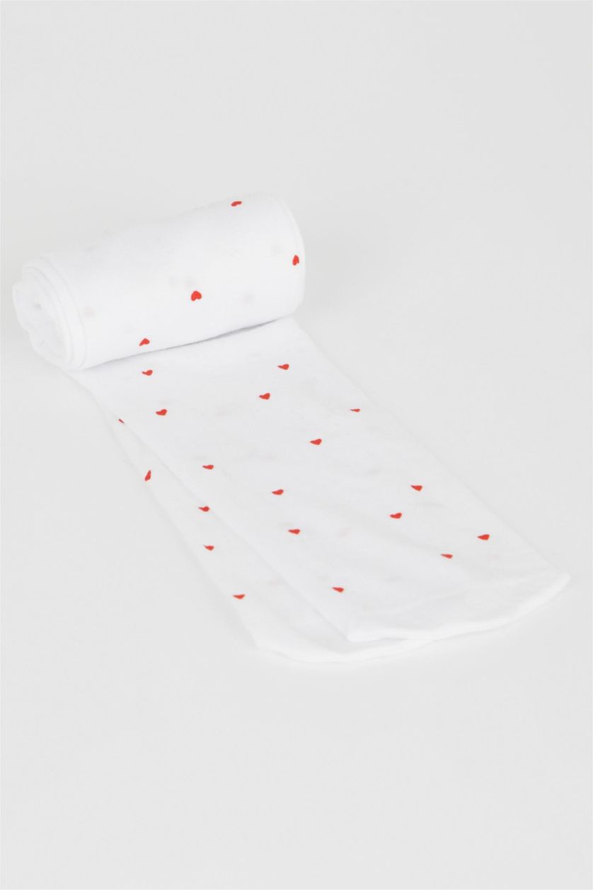 Kız Çocuk - Genç Kız Karma Kız Çocuk Kalp Desenli Muz Külotlu Okul Çorabı