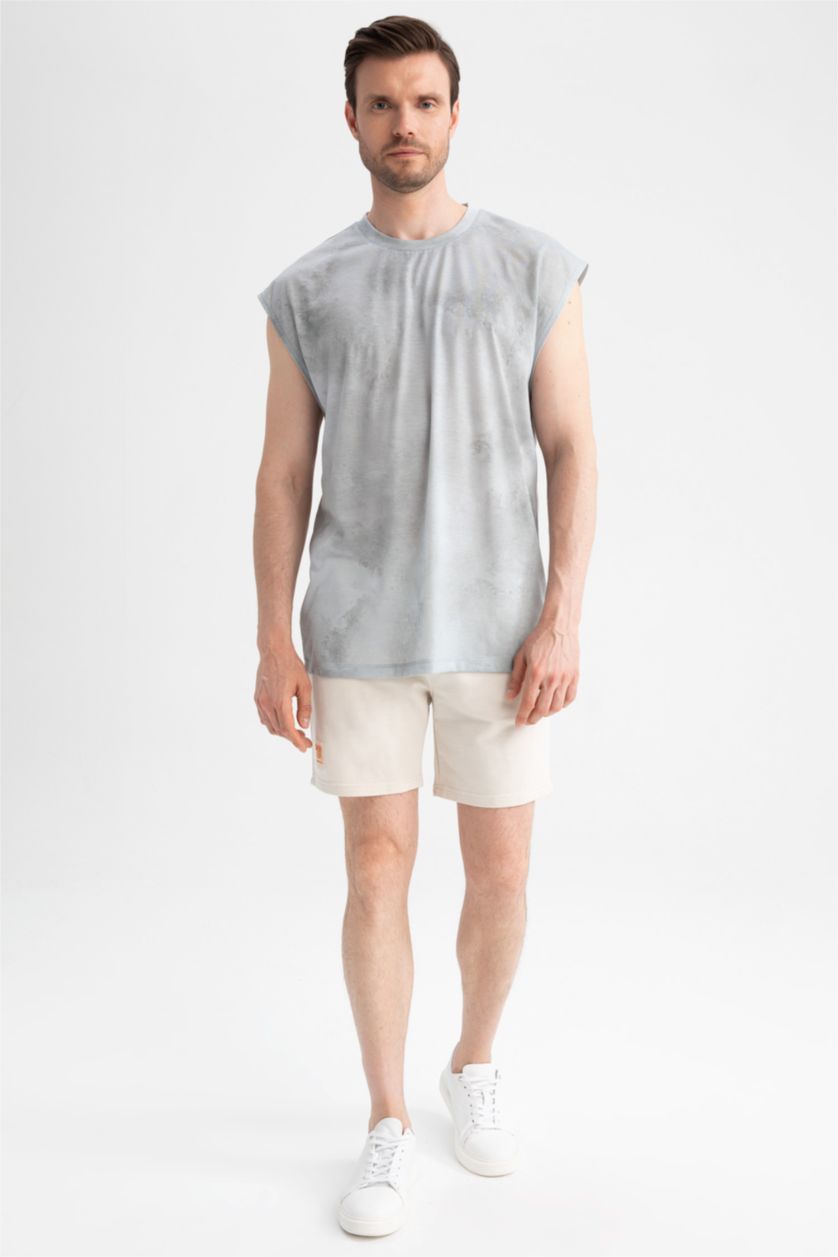 MAN White Oversize Fit Sleeveless Print Vest