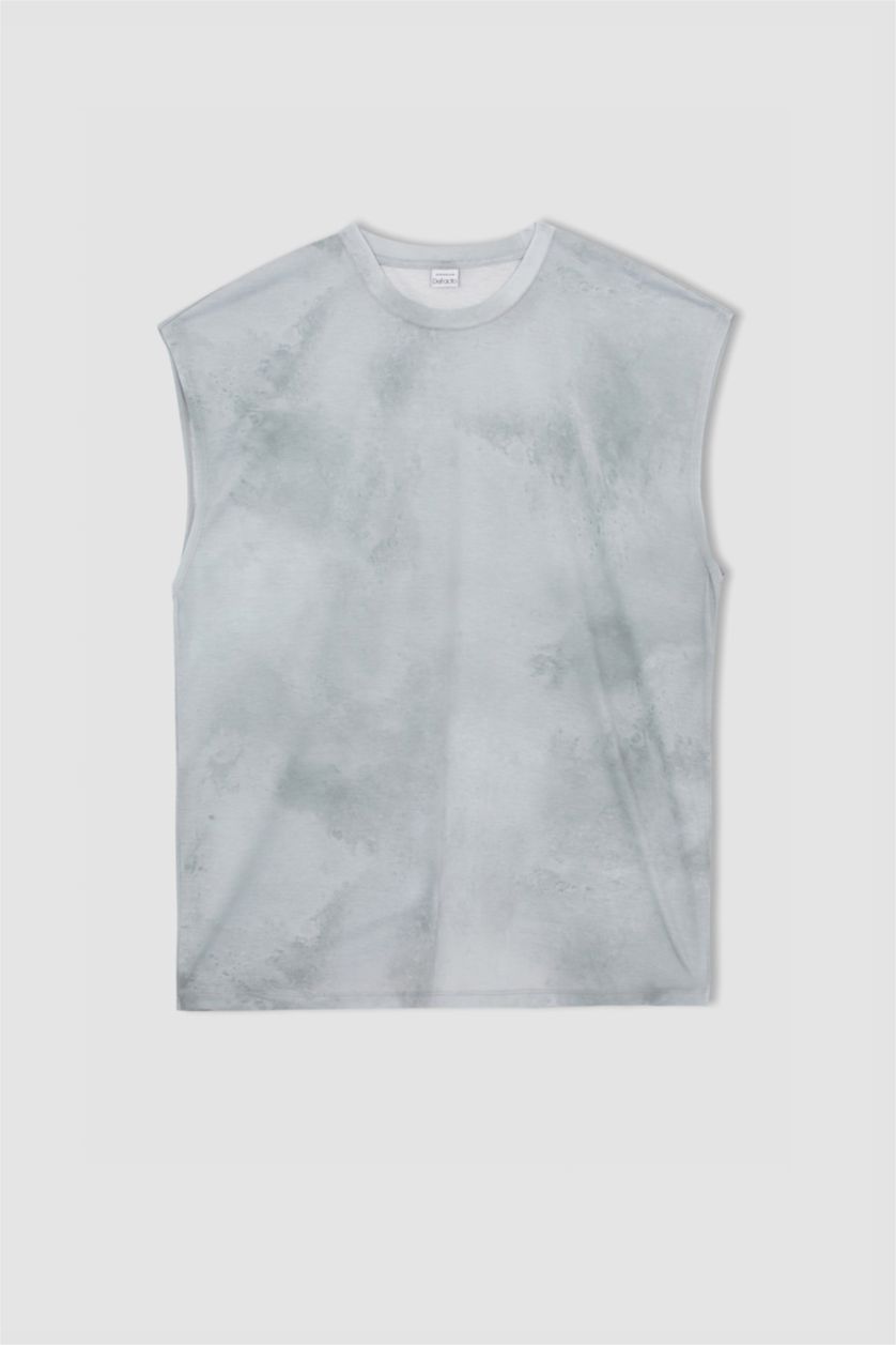 MAN White Oversize Fit Sleeveless Print Vest