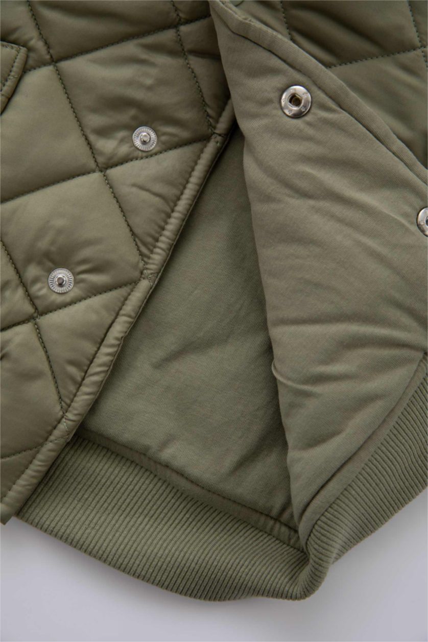 BABY BOY Light Green Boy Waterproof Hooded Quilted Puffer Jacket
