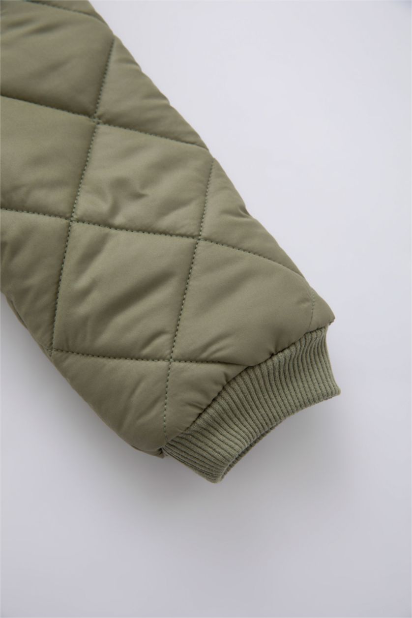 BABY BOY Light Green Boy Waterproof Hooded Quilted Puffer Jacket