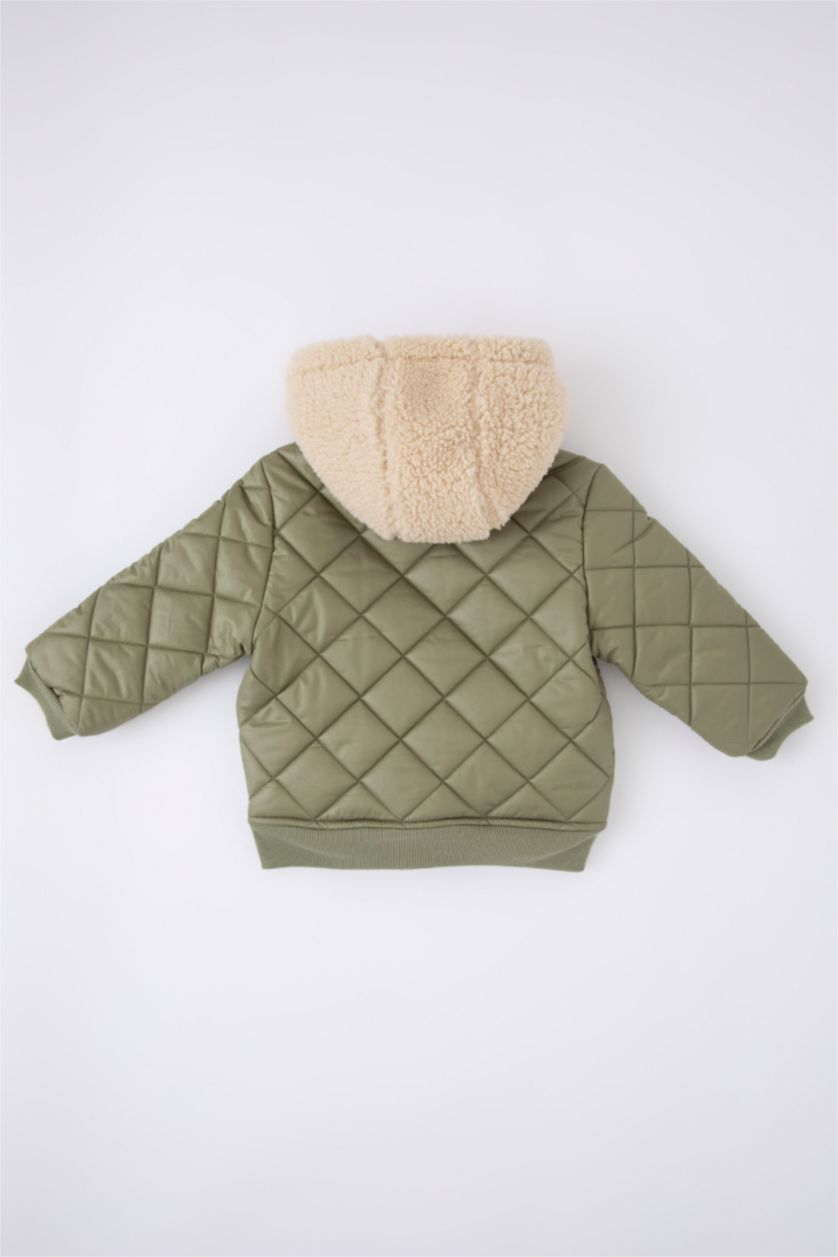 BABY BOY Light Green Boy Waterproof Hooded Quilted Puffer Jacket