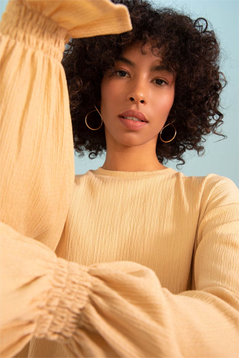 WOMAN Beige Relax Fit Long Sleeve Tunic