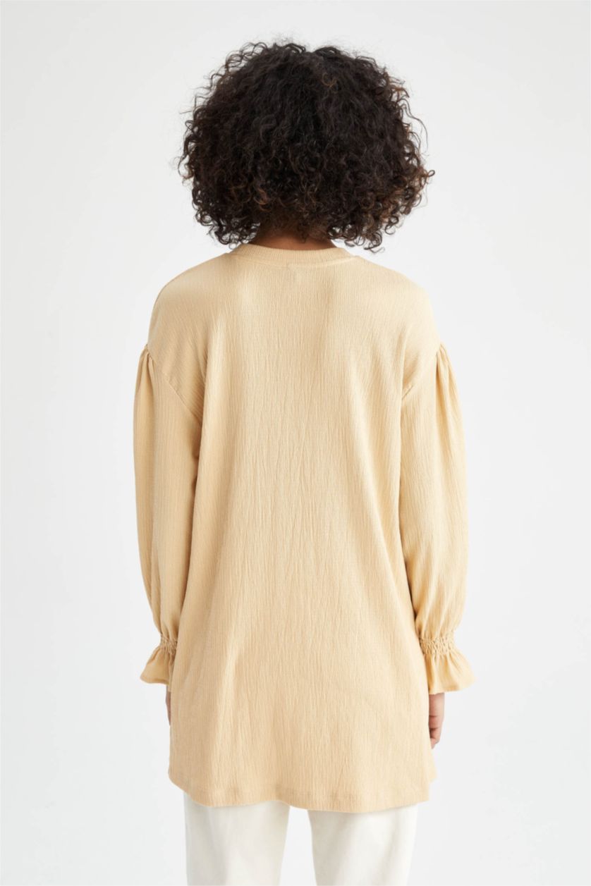 WOMAN Beige Relax Fit Long Sleeve Tunic