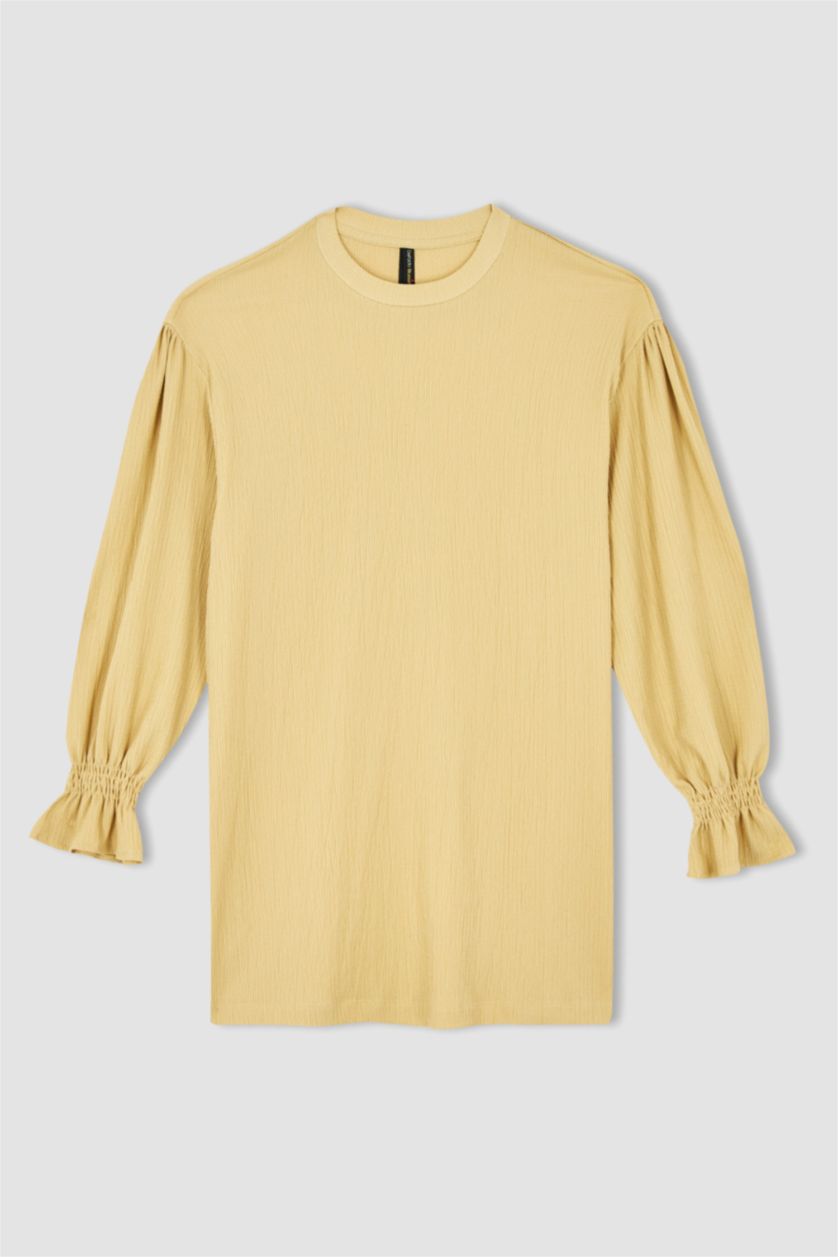 WOMAN Beige Relax Fit Long Sleeve Tunic