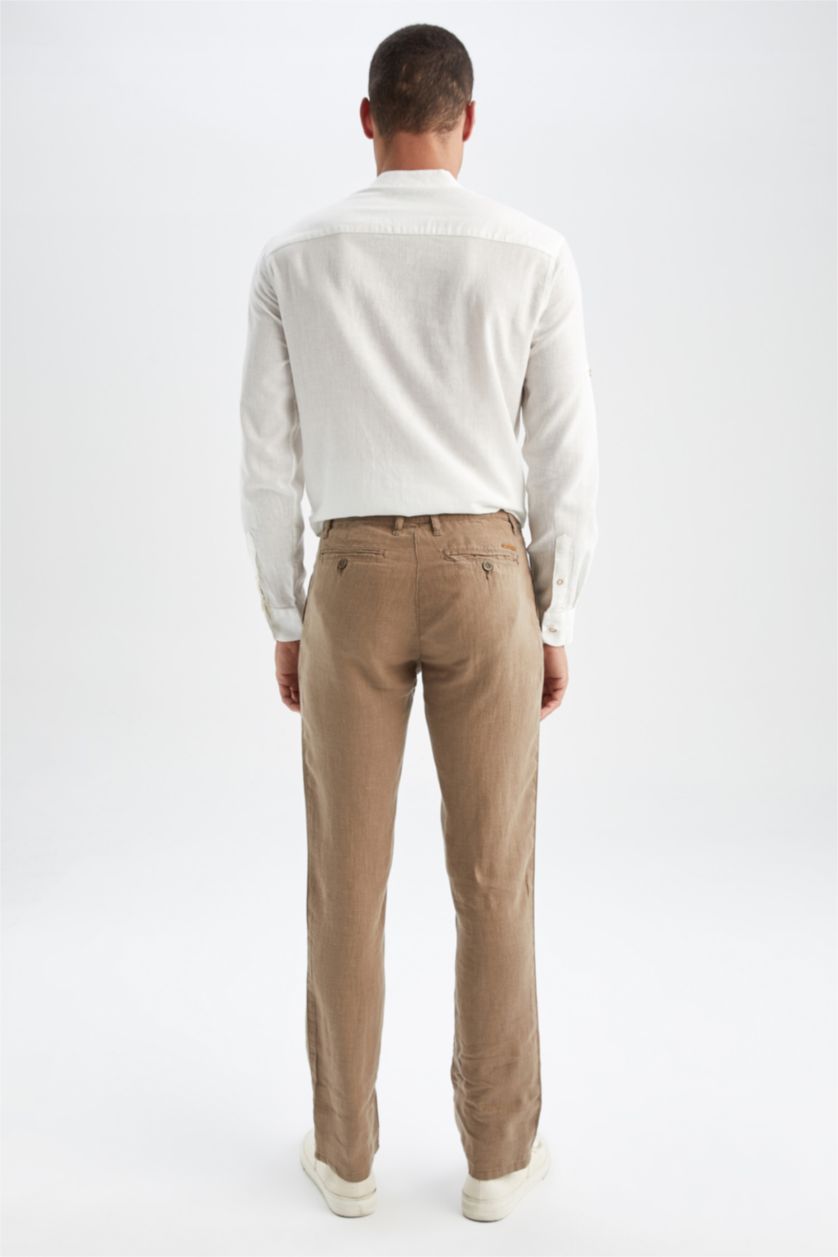 Erkek Açık Haki Regular Fıt Pantolon