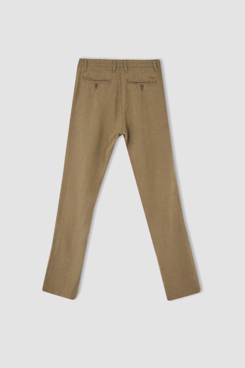 Erkek Açık Haki Regular Fıt Pantolon