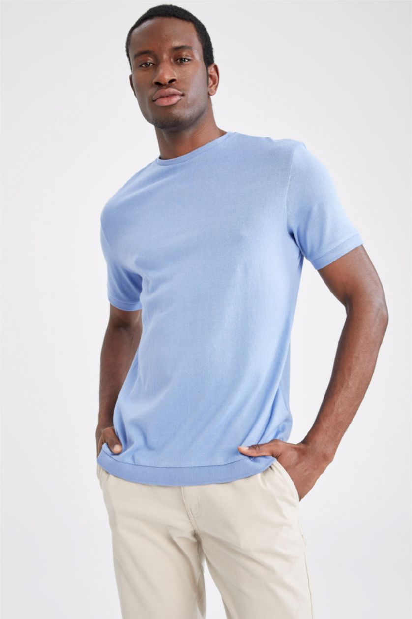 MAN Light Blue Relax Fit Crew Neck Short Sleeve T-Shirt