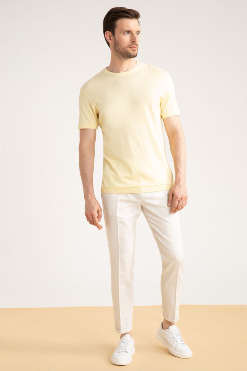 MAN Light Yellow Relax Fit Knitwear Short Sleeve Polo T-Shirt