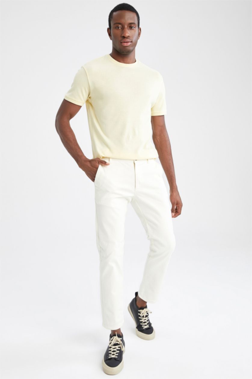 MAN Light Yellow Relax Fit Knitwear Short Sleeve Polo T-Shirt